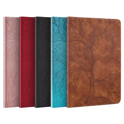 For Samsung Galaxy Tab S10 FE Case 10.9 inch SM-X510 SM-X516B 3D Tree Ebossed Wallet Stand Funda For Galaxy Tab S9 FE Case