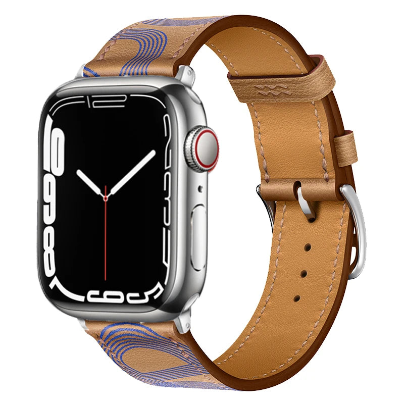 Leather Strap For Apple Watch Band 49mm 44mm 40mm 41mm 38mm 42 Single Tour Bracelet Correa iWatch Ultra Serie 3 4 6 SE 7 8 45mm