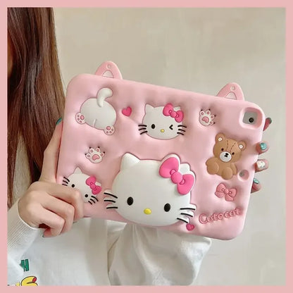 Hello Kitty Cute iPad Case – Soft Silicone Protective Cover with Stand