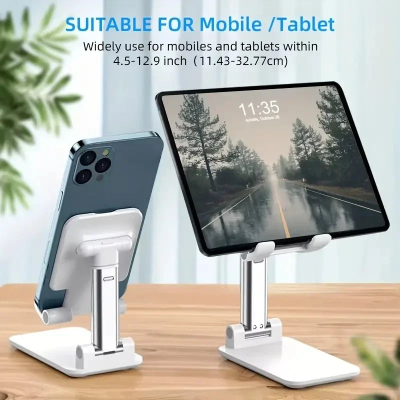 Foldable Desk Phone Stand – Adjustable Desktop Holder for Mobile & Tablet