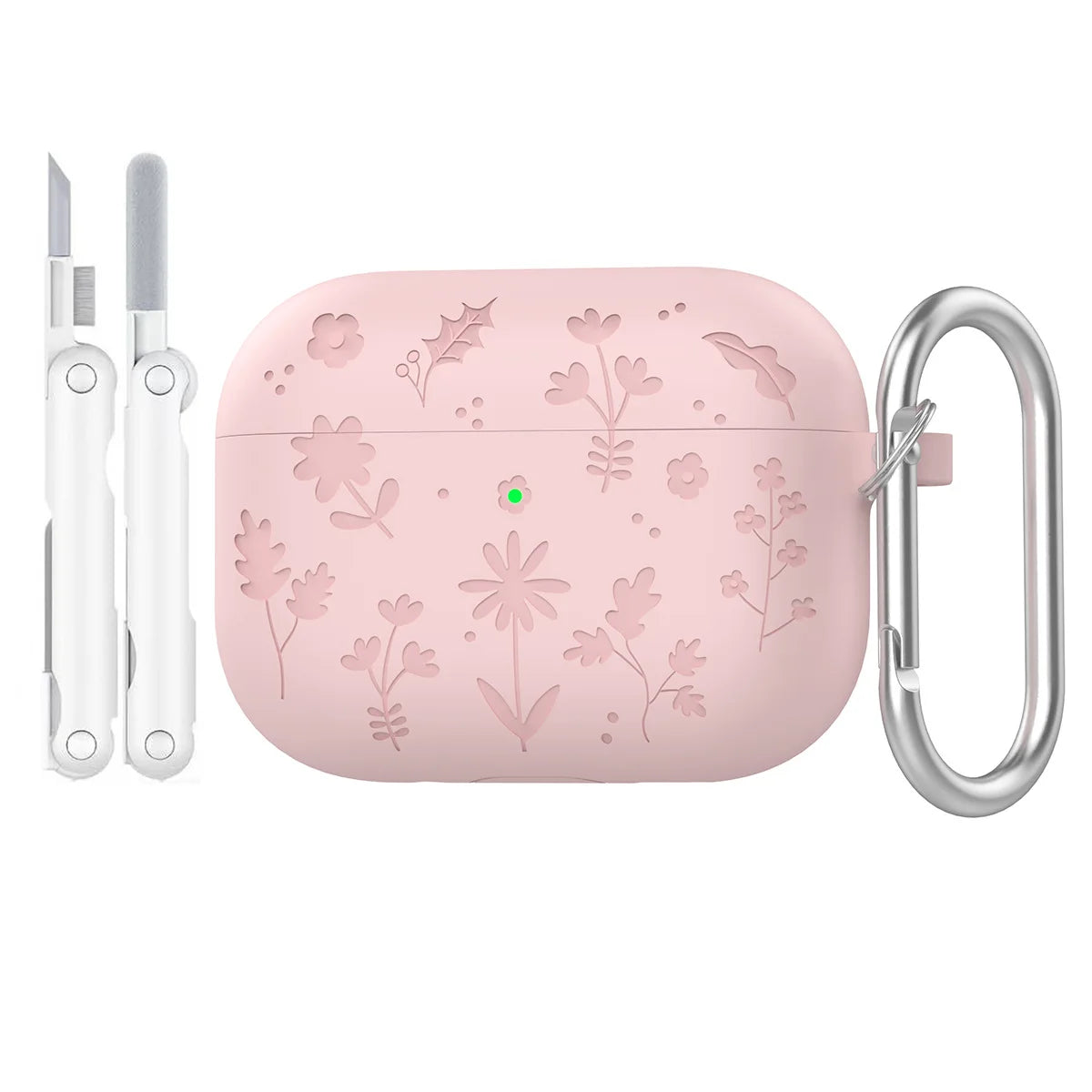Floral Engraved Silicone Case for AirPods Pro 3 – Shockproof Protective Cover