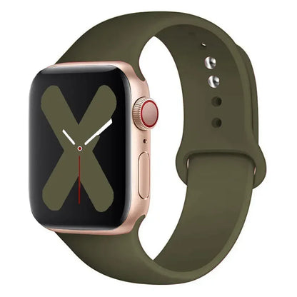 Silicone strap For Apple Watch band 44mm 40mm 45mm 41mm 42mm 38mm correa bracelet iWatch series 9 8 7 6 5 4 3 SE ultra 2 49mm
