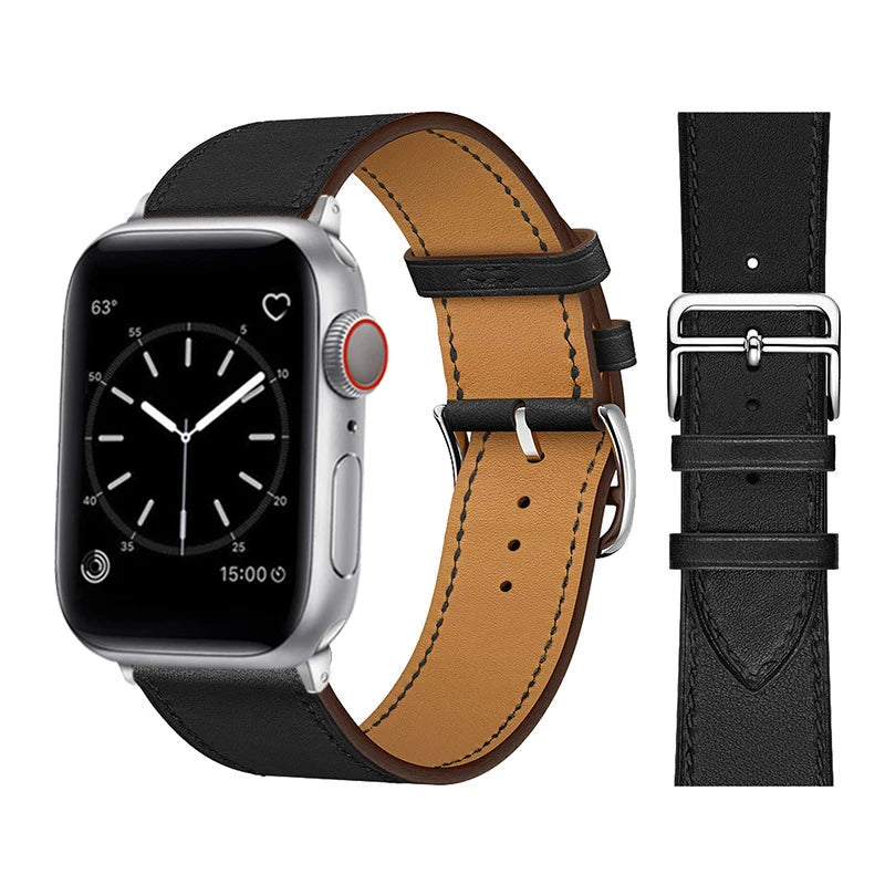 Leather Strap For Apple Watch Band 49mm 44mm 40mm 41mm 38mm 42 Single Tour Bracelet Correa iWatch Ultra Serie 3 4 6 SE 7 8 45mm