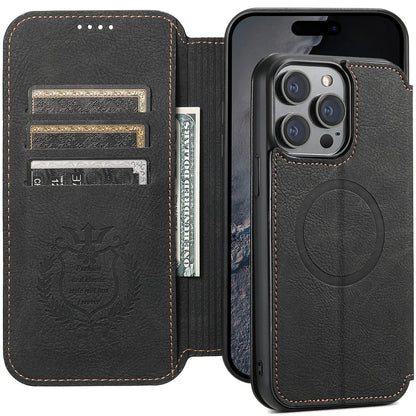 Premium MagSafe Leather Wallet Case for iPhone with Wireless Charging
