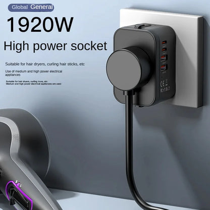 Universal Travel Adapter – Multi-Port Fast Charger for Worldwide Use