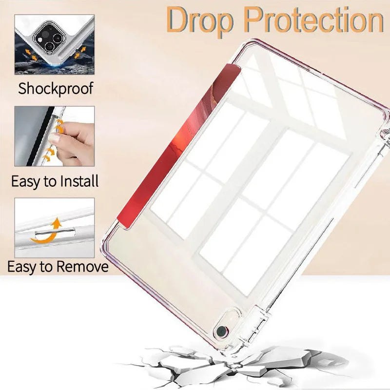 Clear Smart Case for iPad – Slim Protective Cover with Pencil Holder