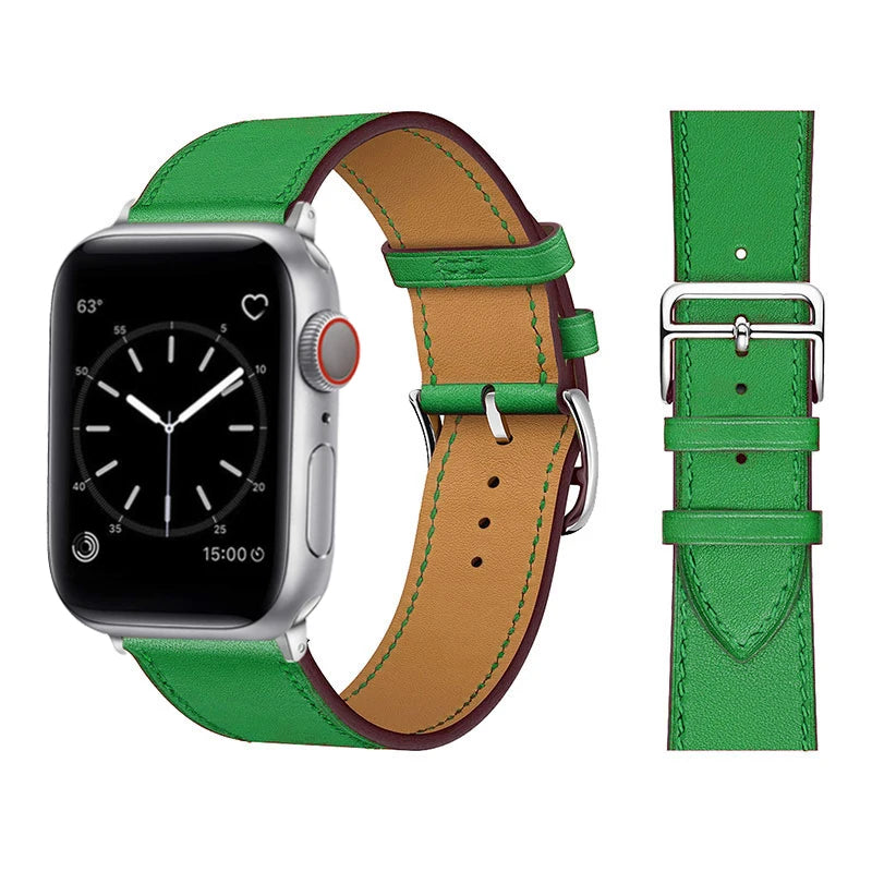 Leather Strap For Apple Watch Band 49mm 44mm 40mm 41mm 38mm 42 Single Tour Bracelet Correa iWatch Ultra Serie 3 4 6 SE 7 8 45mm