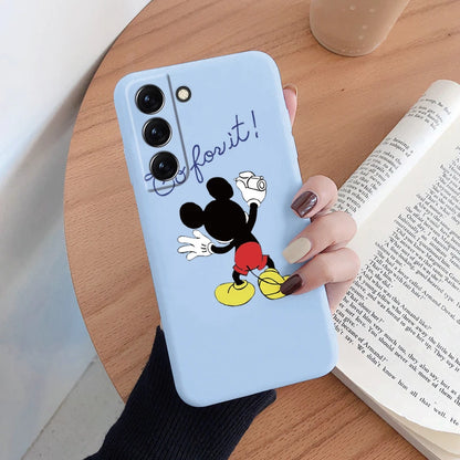 For Samsung S22 S 22 Plus Ultra Phone Case Cute Pink Mickey Minnie Soft TPU Protection Shockproof Cover For Samsung Galaxy S22