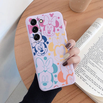 For Samsung S22 S 22 Plus Ultra Phone Case Cute Pink Mickey Minnie Soft TPU Protection Shockproof Cover For Samsung Galaxy S22
