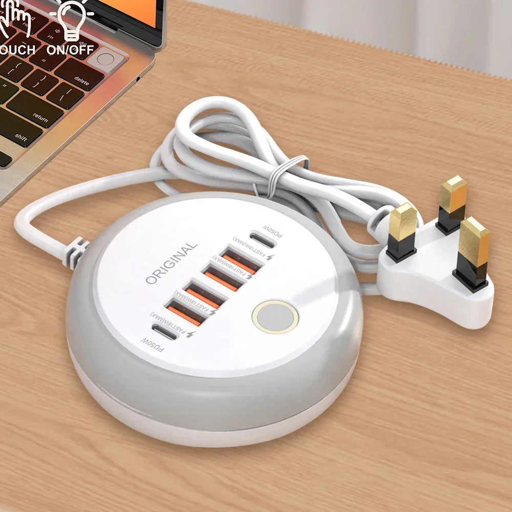 50W Fast Charger – Multi-Port USB & USB-C Power Adapter