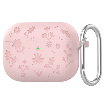 Floral Engraved Silicone Case for AirPods Pro 3 – Shockproof Protective Cover