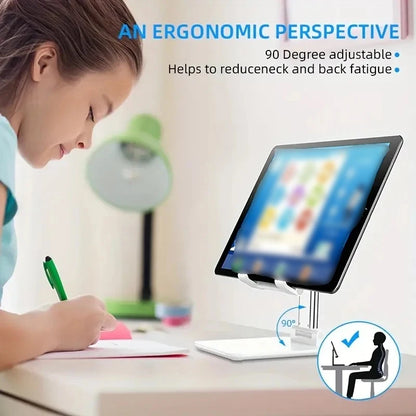 Foldable Desk Phone Stand – Adjustable Desktop Holder for Mobile & Tablet