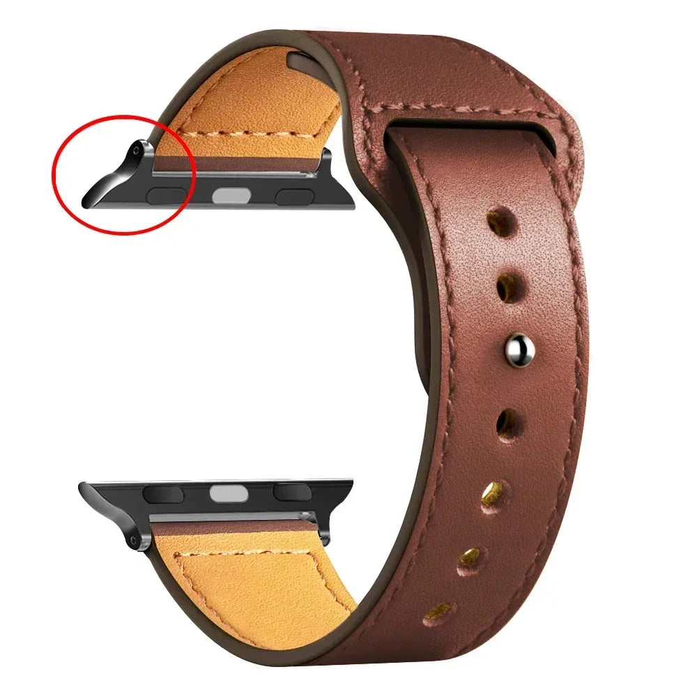 Leather strap For Apple watch band Ultra 2 49mm 44mm 40mm 38mm/42mm sport loop bracelet iWatch series 9 8 7 3 4 5 6 se 41mm/45mm