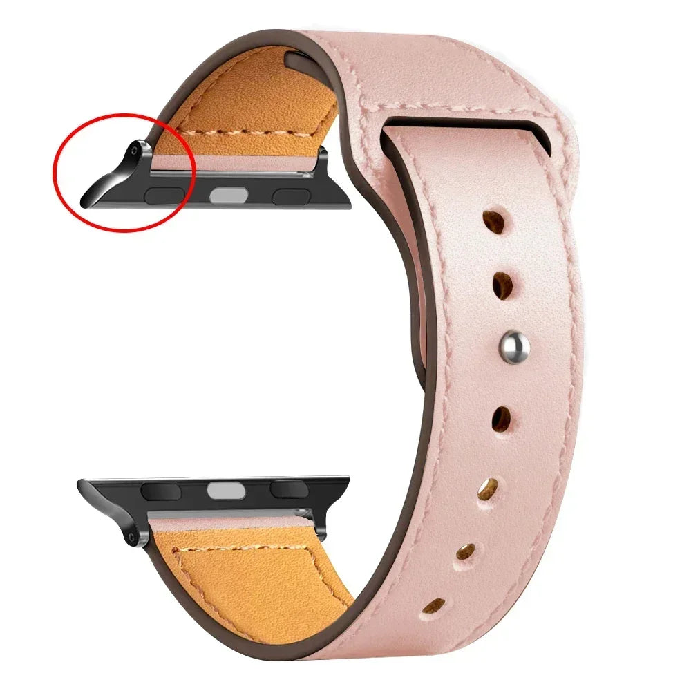 Leather strap For Apple watch band Ultra 2 49mm 44mm 40mm 38mm/42mm sport loop bracelet iWatch series 9 8 7 3 4 5 6 se 41mm/45mm