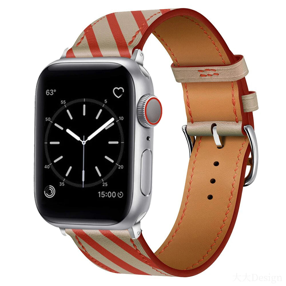 Leather Strap For Apple Watch Band 49mm 44mm 40mm 41mm 38mm 42 Single Tour Bracelet Correa iWatch Ultra Serie 3 4 6 SE 7 8 45mm