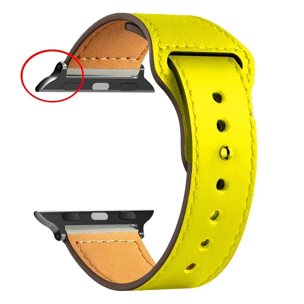 Leather strap For Apple watch band Ultra 2 49mm 44mm 40mm 38mm/42mm sport loop bracelet iWatch series 9 8 7 3 4 5 6 se 41mm/45mm