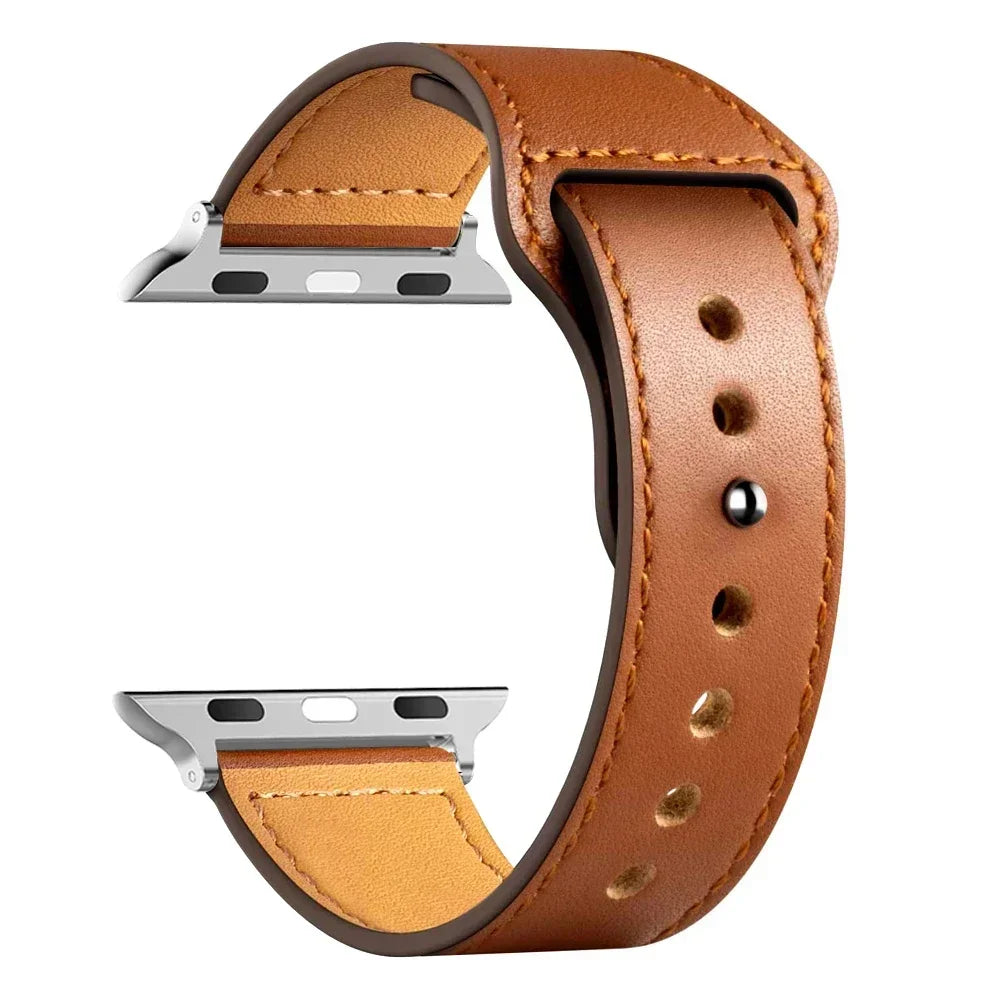 Leather strap For Apple watch band Ultra 2 49mm 44mm 40mm 38mm/42mm sport loop bracelet iWatch series 9 8 7 3 4 5 6 se 41mm/45mm