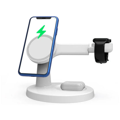 3-in-1 Magnetic Wireless Charging– Fast Charger Stand for iPhone, Apple Watch & AirPods