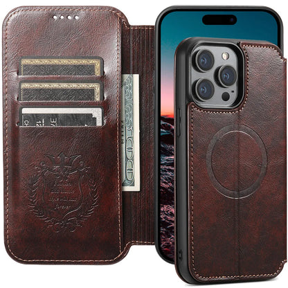 Premium MagSafe Leather Wallet Case for iPhone with Wireless Charging