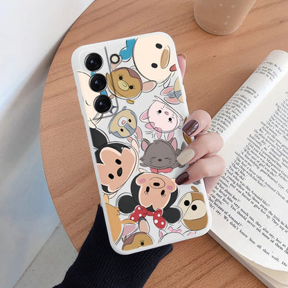 For Samsung S22 S 22 Plus Ultra Phone Case Cute Pink Mickey Minnie Soft TPU Protection Shockproof Cover For Samsung Galaxy S22