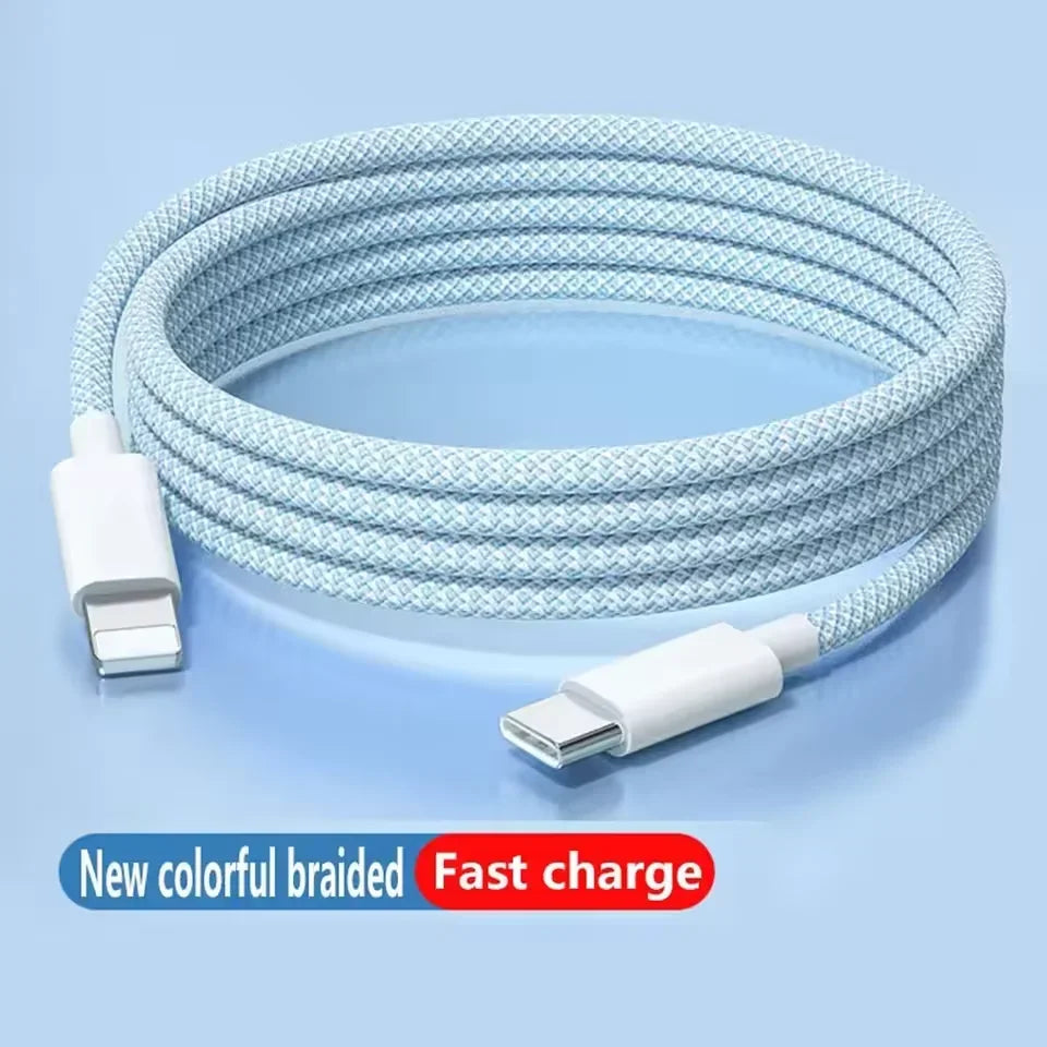 USB Type-C Fast Charging Cable for iPhone – PD 20W Durable Charger