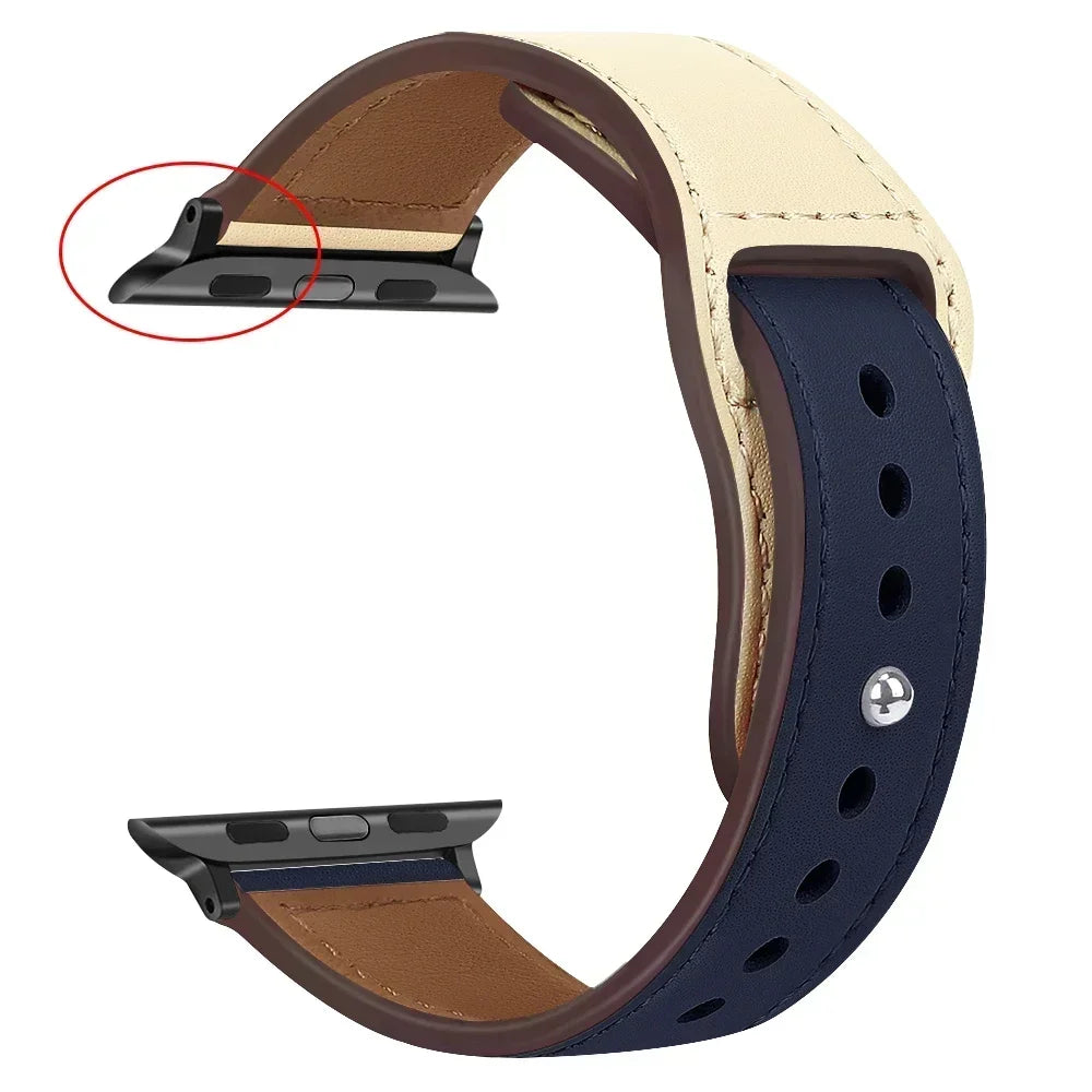 Genuine Leather Apple Watch Band – Premium Strap for Series 3–9, Ultra & SE