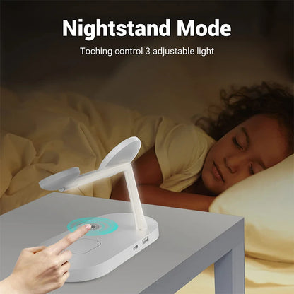 3 in 1 Wireless Charger Stand Magnetic For iPhone 12 13 14 15 Fast Charging Station for Apple Watch 9 8 7 6 5 Airpods 2 3 Pro