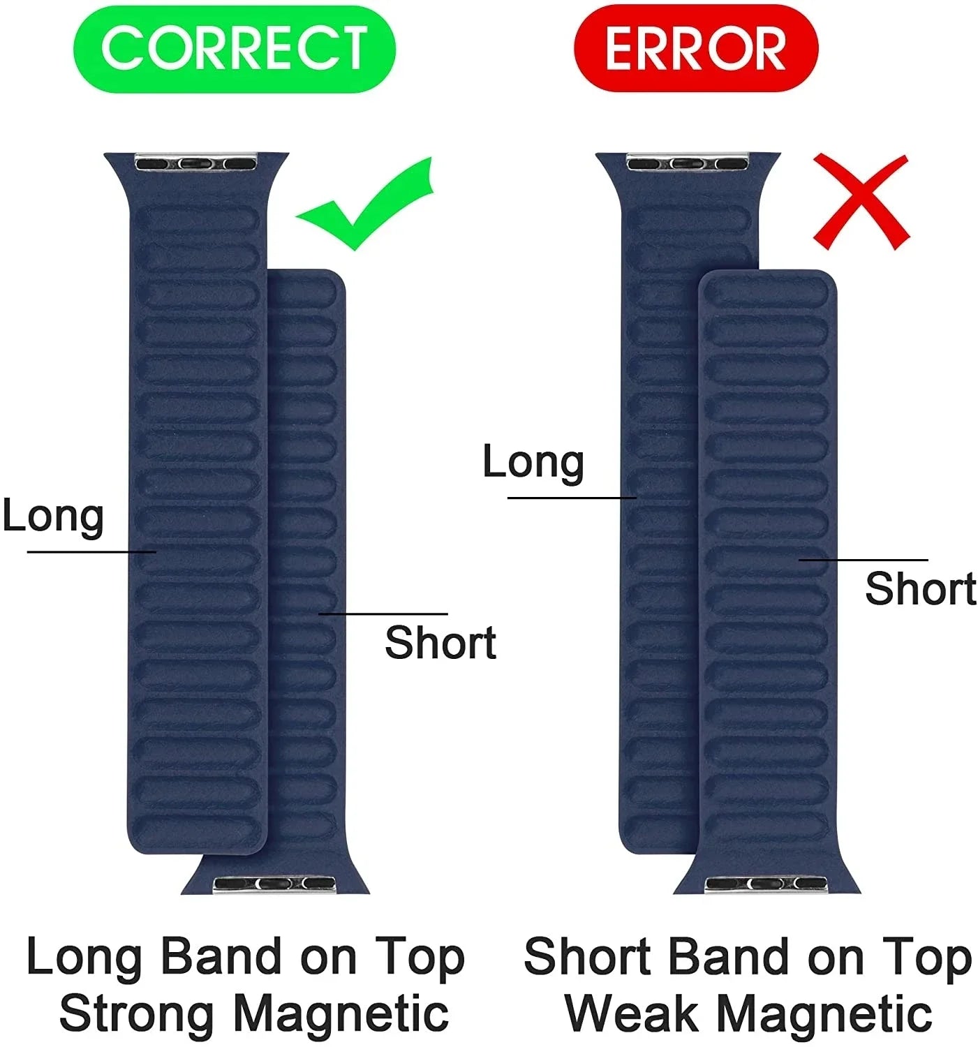 Magnetic Apple Watch Strap – Elegant Leather-Look, Adjustable, Secure & Comfortable