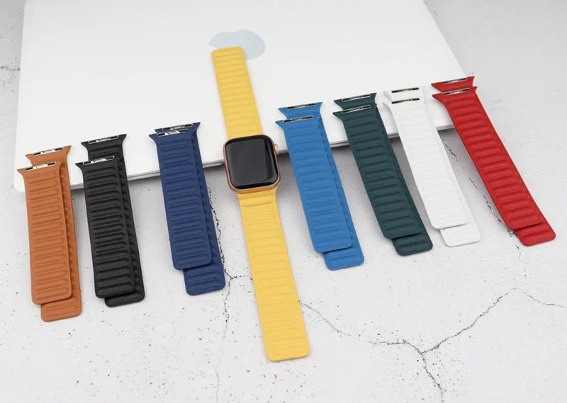 Magnetic Apple Watch Strap – Elegant Leather-Look, Adjustable, Secure & Comfortable