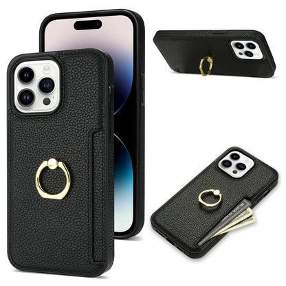 Card Solt Litchi Leather Wallet Case For iPhone