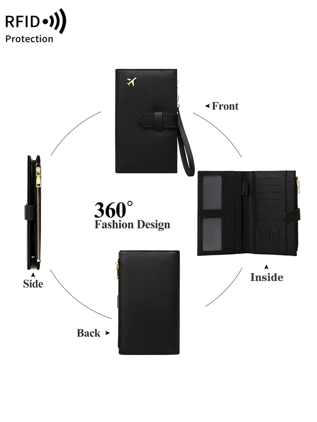 RFID Passport Holder – Stylish Travel Wallet for Cards, Boarding Pass & Documents