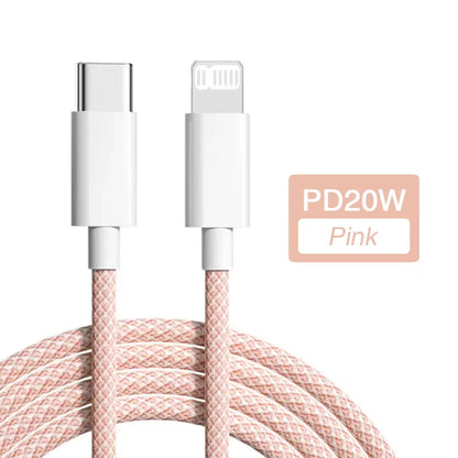 USB Type-C Fast Charging Cable for iPhone – PD 20W Durable Charger