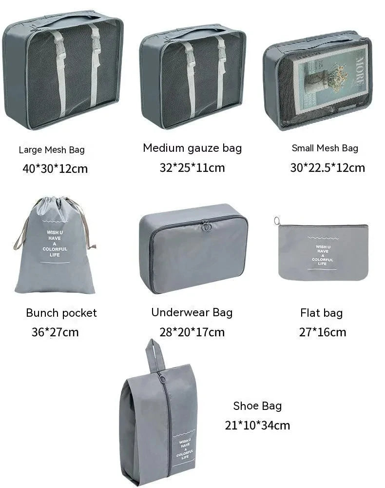 7/8/9/10 Pcs Set Travel Organizer Bags Set – Lightweight Packing Cubes for Suitcase & Luggage