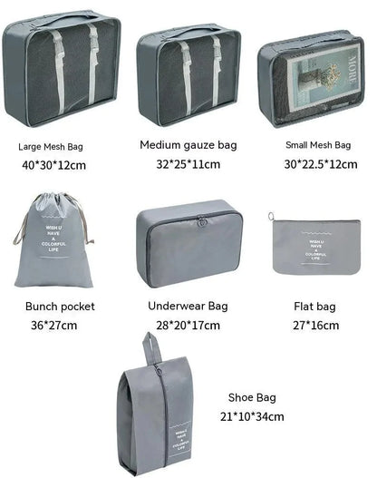 7/8/9/10 Pcs Set Travel Organizer Bags Set – Lightweight Packing Cubes for Suitcase & Luggage