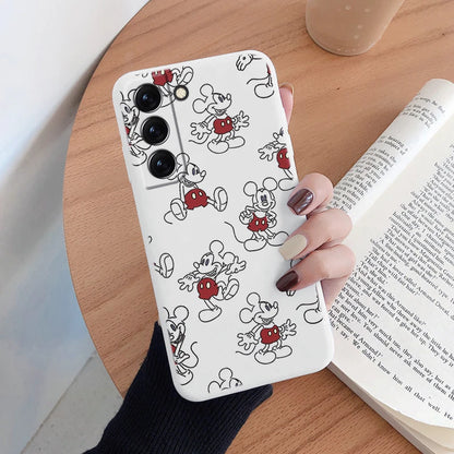 For Samsung S22 S 22 Plus Ultra Phone Case Cute Pink Mickey Minnie Soft TPU Protection Shockproof Cover For Samsung Galaxy S22