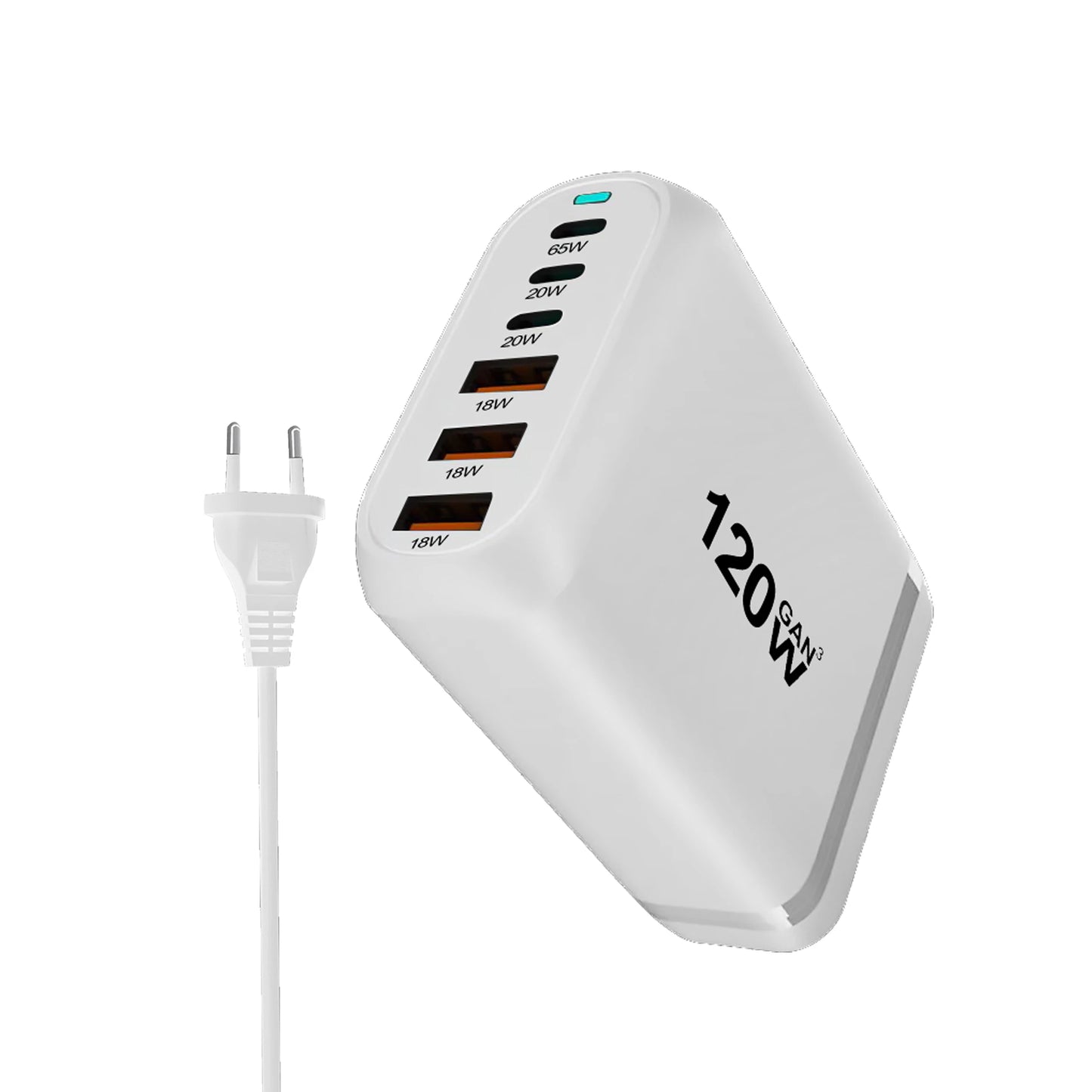 120W GAN Charger 6-port USB Type C PD Charger Fast Charge 3.0 USB Type C Fast Charger Mobile USB Charger Tablet Charger