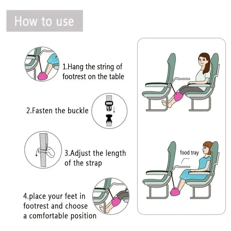 Travel Foot Hammock – Adjustable Leg Rest for Airplane & Office