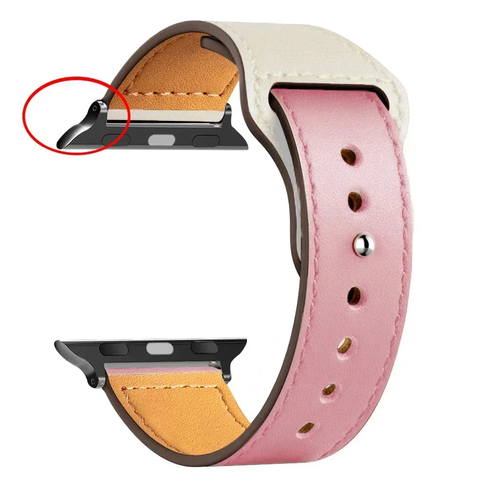 Leather strap For Apple watch band Ultra 2 49mm 44mm 40mm 38mm/42mm sport loop bracelet iWatch series 9 8 7 3 4 5 6 se 41mm/45mm