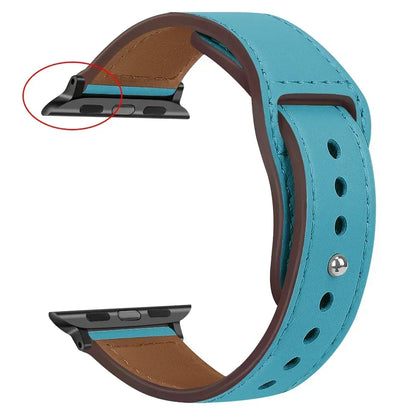 Genuine Leather Apple Watch Band – Premium Strap for Series 3–9, Ultra & SE