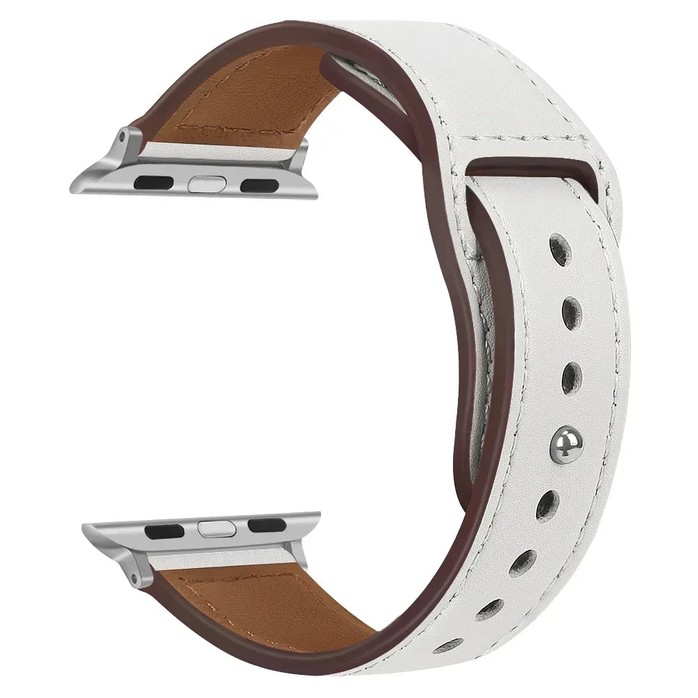 Genuine Leather Apple Watch Band – Premium Strap for Series 3–9, Ultra & SE