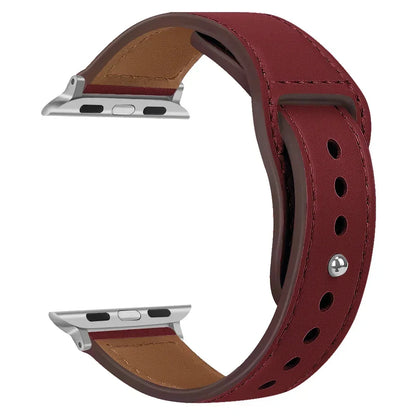 Genuine Leather Apple Watch Band – Premium Strap for Series 3–9, Ultra & SE