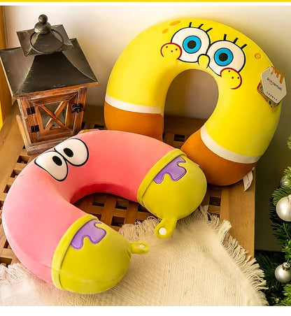 Cute SpongeBob Neck Pillow – Fun Travel Comfort