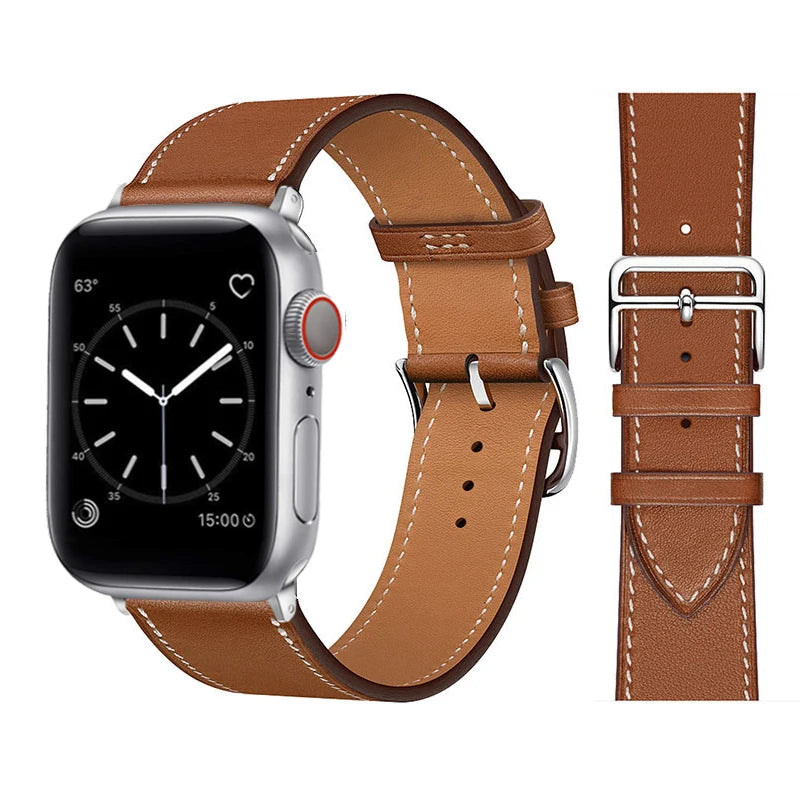 Leather Strap For Apple Watch Band 49mm 44mm 40mm 41mm 38mm 42 Single Tour Bracelet Correa iWatch Ultra Serie 3 4 6 SE 7 8 45mm