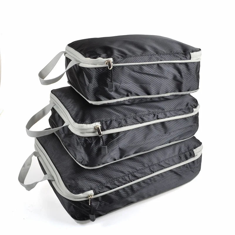Travel Packing Cubes Set – Lightweight Compressible Luggage Organizers (3pcs)