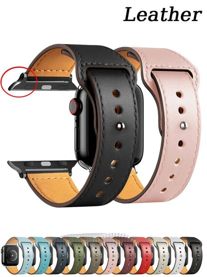 Leather strap For Apple watch band