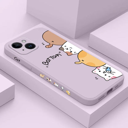 Cartoon Cat iPhone Case – Soft Silicone Cover