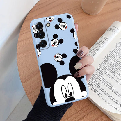 For Samsung S22 S 22 Plus Ultra Phone Case Cute Pink Mickey Minnie Soft TPU Protection Shockproof Cover For Samsung Galaxy S22
