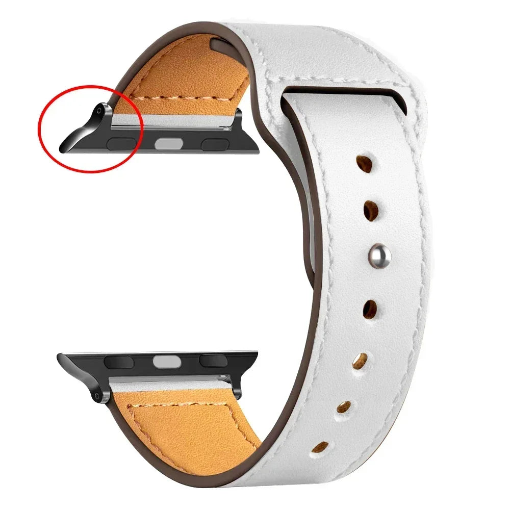 Leather strap For Apple watch band Ultra 2 49mm 44mm 40mm 38mm/42mm sport loop bracelet iWatch series 9 8 7 3 4 5 6 se 41mm/45mm