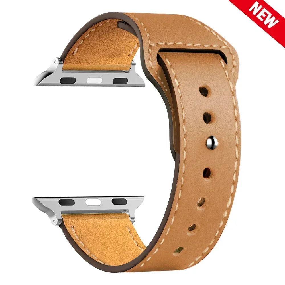 Leather strap For Apple watch band Ultra 2 49mm 44mm 40mm 38mm/42mm sport loop bracelet iWatch series 9 8 7 3 4 5 6 se 41mm/45mm