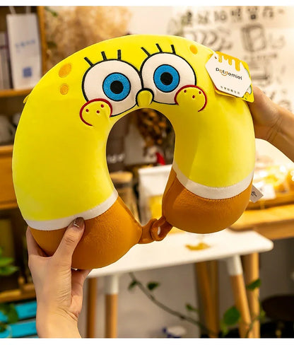 Cute SpongeBob Neck Pillow – Fun Travel Comfort